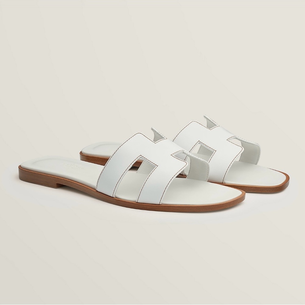 Hermes Oran sandal White 38
